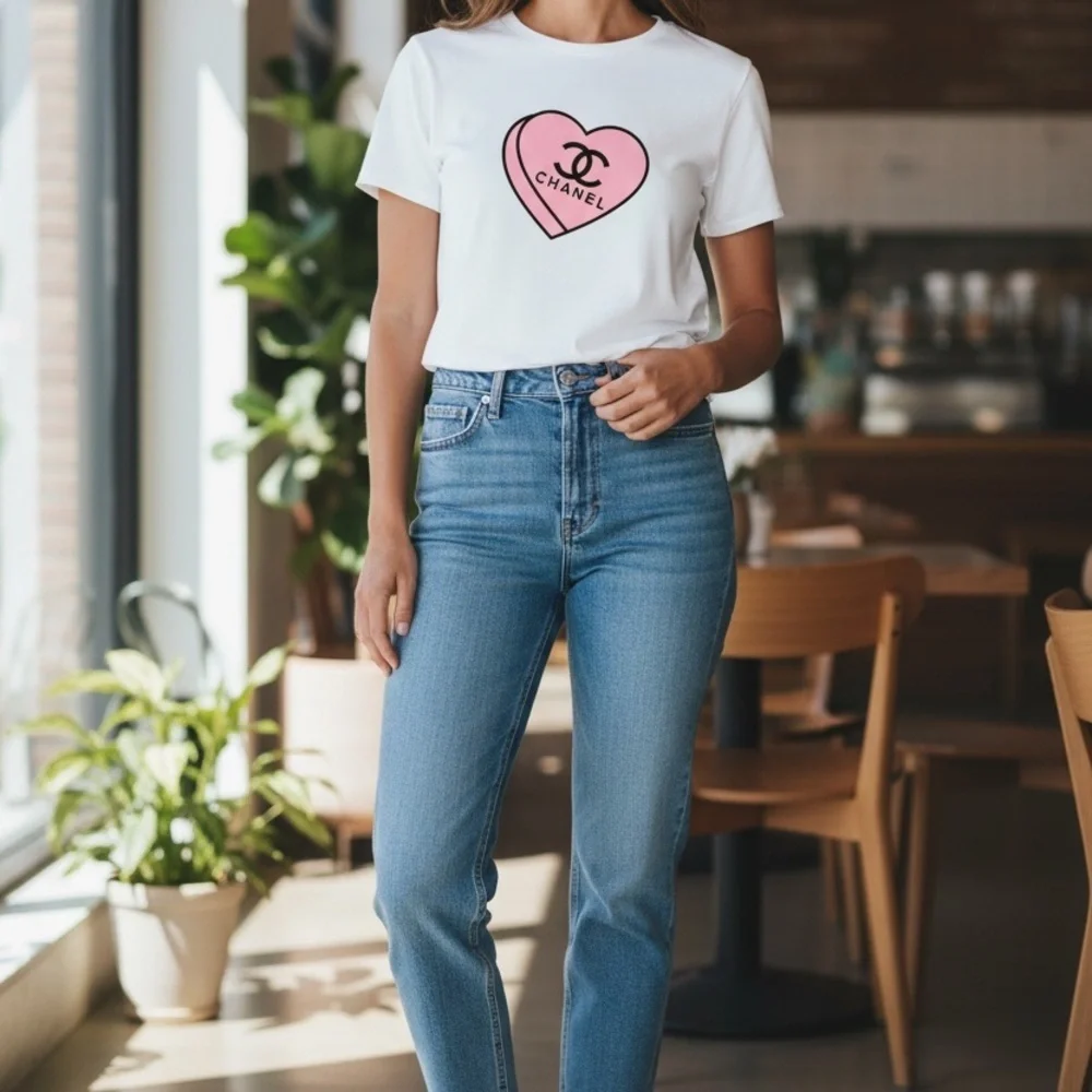 Boujee Pink Heart Tee | Trendy Women’s Graphic Shirt CC C hanel - Picture 4 of 5